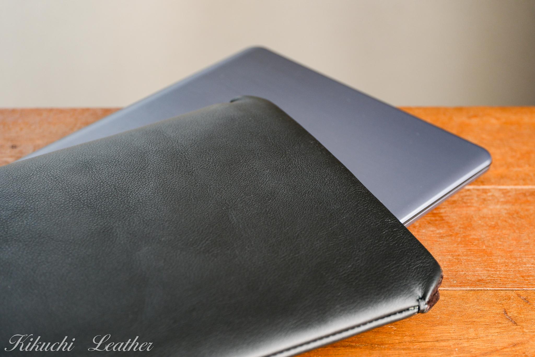 《WATERPROOF LEATHER》14インチ ノートPC用スリーブケース　ブラック | 3枚目