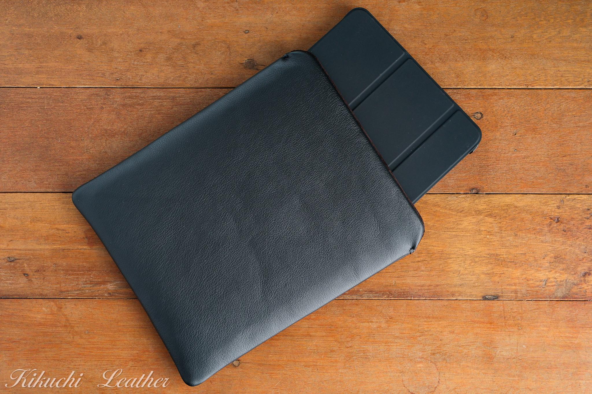 《WATERPROOF LEATHER》本革レザースリーブケース iPad Pro /Air 12.9・13 インチ 黒 | 5枚目