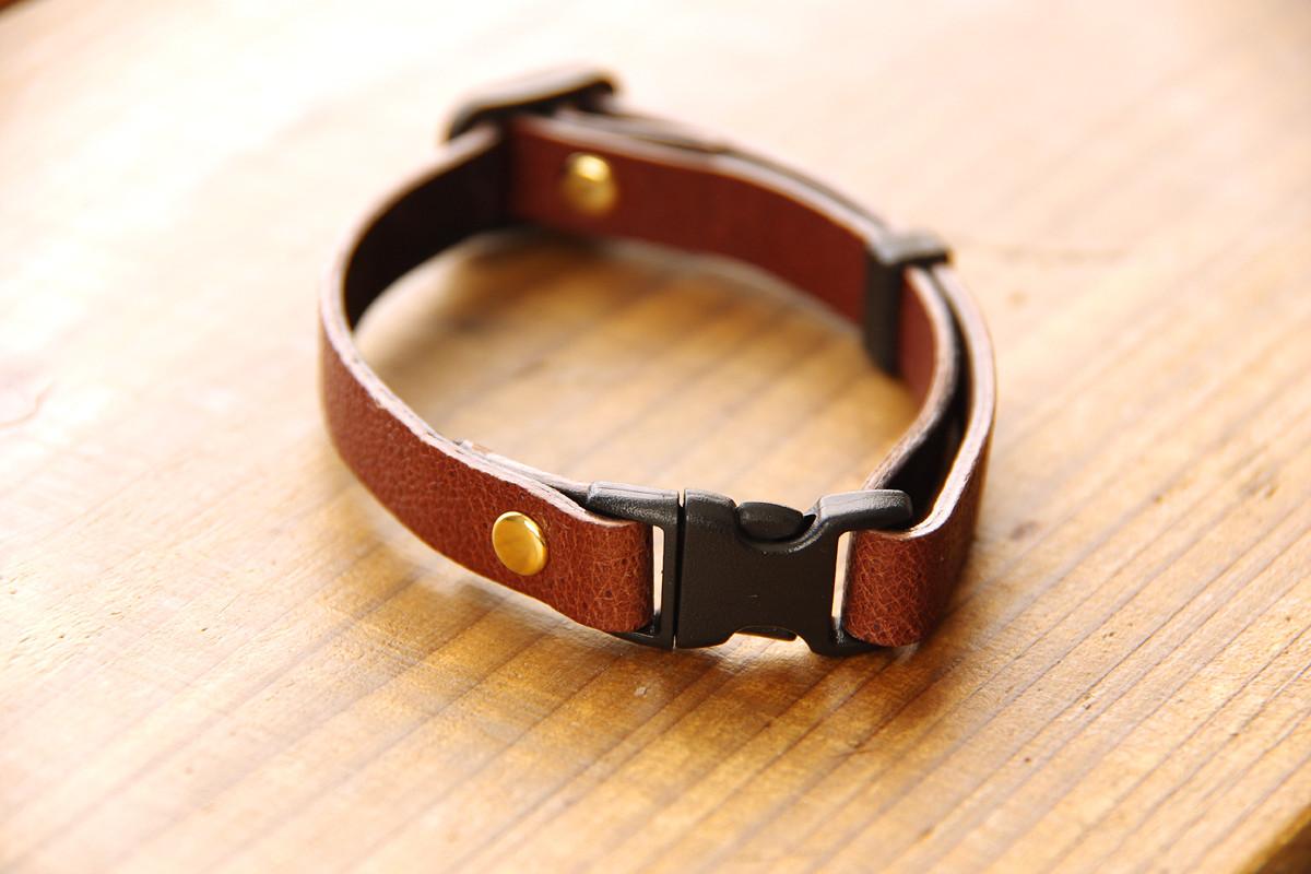一点もの《RUSSETY》Soft leather cat collar やさしい革の猫用首輪 ブラック LE132 | 10枚目